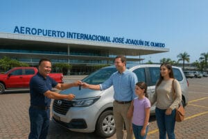 Hyundai Staria delivery at Guayaquil Airport - Guayaquil Rent a Car - Hyundai Staria delivery at Guayaquil Airport - Guayaquil Rent a Car - Car Rental Guayaquil Rent a Car Feriados Ecuador 2026, alquiler de furgoneta, Alquiler de autos entrega una Hyundai Staria a una familia en el Aeropuerto Internacional José Joaquín de Olmedo en Guayaquil.