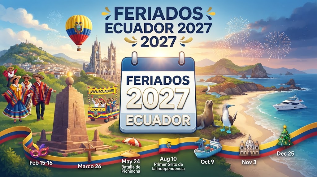 Calendario de feriados en Ecuador 2027 para planificar viajes